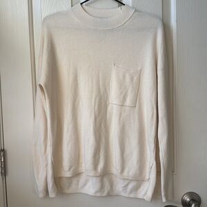 NWOT Banana Republic mock neck Sweater Chest pocket Modal Sweater Cream XS